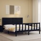 Massivholzbett mit Kopfteil Schwarz 160x200 cm Massivholzbett mit Kopfteil Schwarz 160x200 cm