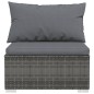 vidaXL 12-tlg. Garten-Lounge-Set mit Kissen Poly Rattan Grau vidaXL 12-tlg. Garten-Lounge-Set mit Kissen Poly Rattan Grau