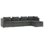 vidaXL 5-tlg. Garten-Lounge-Set mit Kissen Poly Rattan Grau vidaXL 5-tlg. Garten-Lounge-Set mit Kissen Poly Rattan Grau