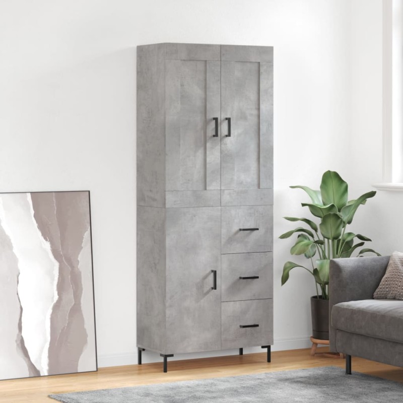 vidaXL Highboard Betongrau 69,5x34x180 cm Holzwerkstoff vidaXL Highboard Betongrau 69,5x34x180 cm Holzwerkstoff