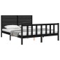 Massivholzbett mit Kopfteil Schwarz 160x200 cm Massivholzbett mit Kopfteil Schwarz 160x200 cm