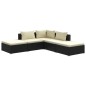 vidaXL 5-tlg. Garten-Lounge-Set mit Kissen Poly Rattan Schwarz vidaXL 5-tlg. Garten-Lounge-Set mit Kissen Poly Rattan Schwarz