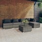 vidaXL 6-tlg. Garten-Lounge-Set mit Kissen Poly Rattan Grau vidaXL 6-tlg. Garten-Lounge-Set mit Kissen Poly Rattan Grau