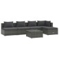 vidaXL 6-tlg. Garten-Lounge-Set mit Kissen Poly Rattan Grau vidaXL 6-tlg. Garten-Lounge-Set mit Kissen Poly Rattan Grau