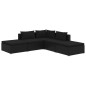 vidaXL 5-tlg. Garten-Lounge-Set mit Kissen Poly Rattan Schwarz vidaXL 5-tlg. Garten-Lounge-Set mit Kissen Poly Rattan Schwarz
