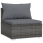 vidaXL 4-tlg. Garten-Lounge-Set mit Kissen Poly Rattan Grau vidaXL 4-tlg. Garten-Lounge-Set mit Kissen Poly Rattan Grau