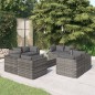 vidaXL 9-tlg. Garten-Lounge-Set mit Kissen Poly Rattan Grau vidaXL 9-tlg. Garten-Lounge-Set mit Kissen Poly Rattan Grau
