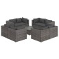 vidaXL 9-tlg. Garten-Lounge-Set mit Kissen Poly Rattan Grau vidaXL 9-tlg. Garten-Lounge-Set mit Kissen Poly Rattan Grau