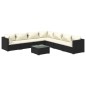 vidaXL 8-tlg. Garten-Lounge-Set mit Kissen Poly Rattan Schwarz vidaXL 8-tlg. Garten-Lounge-Set mit Kissen Poly Rattan Schwarz