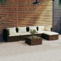 vidaXL 6-tlg. Garten-Lounge-Set mit Kissen Poly Rattan Braun vidaXL 6-tlg. Garten-Lounge-Set mit Kissen Poly Rattan Braun
