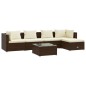 vidaXL 6-tlg. Garten-Lounge-Set mit Kissen Poly Rattan Braun vidaXL 6-tlg. Garten-Lounge-Set mit Kissen Poly Rattan Braun