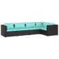 vidaXL 5-tlg. Garten-Lounge-Set mit Kissen Poly Rattan Schwarz vidaXL 5-tlg. Garten-Lounge-Set mit Kissen Poly Rattan Schwarz