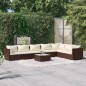vidaXL 8-tlg. Garten-Lounge-Set mit Kissen Poly Rattan Braun vidaXL 8-tlg. Garten-Lounge-Set mit Kissen Poly Rattan Braun