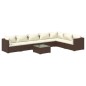 vidaXL 8-tlg. Garten-Lounge-Set mit Kissen Poly Rattan Braun vidaXL 8-tlg. Garten-Lounge-Set mit Kissen Poly Rattan Braun