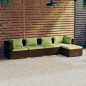 vidaXL 5-tlg. Garten-Lounge-Set mit Kissen Poly Rattan Braun vidaXL 5-tlg. Garten-Lounge-Set mit Kissen Poly Rattan Braun