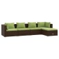 vidaXL 5-tlg. Garten-Lounge-Set mit Kissen Poly Rattan Braun vidaXL 5-tlg. Garten-Lounge-Set mit Kissen Poly Rattan Braun