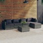 vidaXL 6-tlg. Garten-Lounge-Set mit Kissen Poly Rattan Grau vidaXL 6-tlg. Garten-Lounge-Set mit Kissen Poly Rattan Grau