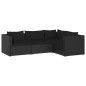 vidaXL 4-tlg. Garten-Lounge-Set mit Kissen Poly Rattan Schwarz vidaXL 4-tlg. Garten-Lounge-Set mit Kissen Poly Rattan Schwarz