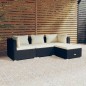 vidaXL 4-tlg. Garten-Lounge-Set mit Auflagen Poly Rattan Schwarz vidaXL 4-tlg. Garten-Lounge-Set mit Auflagen Poly Rattan Schwarz