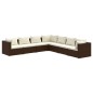 vidaXL 7-tlg. Garten-Lounge-Set mit Kissen Poly Rattan Braun vidaXL 7-tlg. Garten-Lounge-Set mit Kissen Poly Rattan Braun
