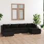 vidaXL 6-tlg. Garten-Lounge-Set mit Kissen Poly Rattan Schwarz vidaXL 6-tlg. Garten-Lounge-Set mit Kissen Poly Rattan Schwarz