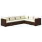 vidaXL 6-tlg. Garten-Lounge-Set mit Kissen Poly Rattan Braun vidaXL 6-tlg. Garten-Lounge-Set mit Kissen Poly Rattan Braun