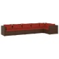 vidaXL 6-tlg. Garten-Lounge-Set mit Kissen Poly Rattan Braun vidaXL 6-tlg. Garten-Lounge-Set mit Kissen Poly Rattan Braun