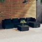 vidaXL 6-tlg. Garten-Lounge-Set mit Kissen Poly Rattan Schwarz vidaXL 6-tlg. Garten-Lounge-Set mit Kissen Poly Rattan Schwarz