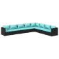 vidaXL 8-tlg. Garten-Lounge-Set mit Kissen Poly Rattan Schwarz vidaXL 8-tlg. Garten-Lounge-Set mit Kissen Poly Rattan Schwarz