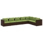 vidaXL 7-tlg. Garten-Lounge-Set mit Kissen Poly Rattan Braun vidaXL 7-tlg. Garten-Lounge-Set mit Kissen Poly Rattan Braun
