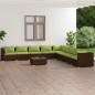 vidaXL 10-tlg. Garten-Lounge-Set mit Kissen Poly Rattan Braun vidaXL 10-tlg. Garten-Lounge-Set mit Kissen Poly Rattan Braun