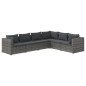 vidaXL 6-tlg. Garten-Lounge-Set mit Kissen Poly Rattan Grau vidaXL 6-tlg. Garten-Lounge-Set mit Kissen Poly Rattan Grau