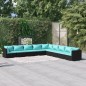 vidaXL 9-tlg. Garten-Lounge-Set mit Kissen Poly Rattan Schwarz vidaXL 9-tlg. Garten-Lounge-Set mit Kissen Poly Rattan Schwarz