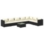 vidaXL 8-tlg. Garten-Lounge-Set mit Kissen Poly Rattan Schwarz vidaXL 8-tlg. Garten-Lounge-Set mit Kissen Poly Rattan Schwarz
