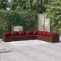 vidaXL 8-tlg. Garten-Lounge-Set mit Kissen Poly Rattan Braun vidaXL 8-tlg. Garten-Lounge-Set mit Kissen Poly Rattan Braun