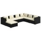 vidaXL 7-tlg. Garten-Lounge-Set mit Kissen Poly Rattan Schwarz vidaXL 7-tlg. Garten-Lounge-Set mit Kissen Poly Rattan Schwarz