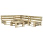 4-tlg. Outdoor-Lounge-Set Paletten mit Kissen in Grau Holz