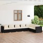 vidaXL 7-tlg. Garten-Lounge-Set mit Kissen Poly Rattan Schwarz vidaXL 7-tlg. Garten-Lounge-Set mit Kissen Poly Rattan Schwarz