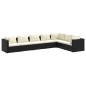 vidaXL 7-tlg. Garten-Lounge-Set mit Kissen Poly Rattan Schwarz vidaXL 7-tlg. Garten-Lounge-Set mit Kissen Poly Rattan Schwarz