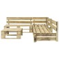4-tlg. Outdoor-Lounge-Set Paletten mit Kissen in Grau Holz