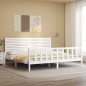 vidaXL Massivholzbett mit Kopfteil Weiß 200x200 cm vidaXL Massivholzbett mit Kopfteil Weiß 200x200 cm