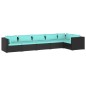 vidaXL 6-tlg. Garten-Lounge-Set mit Kissen Poly Rattan Schwarz vidaXL 6-tlg. Garten-Lounge-Set mit Kissen Poly Rattan Schwarz