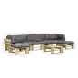 6-tlg. Outdoor-Lounge-Set Paletten mit Kissen in Grau Holz 6-tlg. Outdoor-Lounge-Set Paletten mit Kissen in Grau Holz