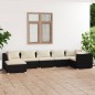 vidaXL 7-tlg. Garten-Lounge-Set mit Kissen Poly Rattan Schwarz vidaXL 7-tlg. Garten-Lounge-Set mit Kissen Poly Rattan Schwarz