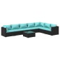 vidaXL 8-tlg. Garten-Lounge-Set mit Kissen Poly Rattan Schwarz vidaXL 8-tlg. Garten-Lounge-Set mit Kissen Poly Rattan Schwarz