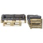 6-tlg. Outdoor-Lounge-Set Paletten mit Kissen in Grau Holz 6-tlg. Outdoor-Lounge-Set Paletten mit Kissen in Grau Holz