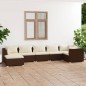 vidaXL 7-tlg. Garten-Lounge-Set mit Kissen Poly Rattan Braun vidaXL 7-tlg. Garten-Lounge-Set mit Kissen Poly Rattan Braun