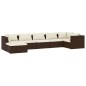 vidaXL 7-tlg. Garten-Lounge-Set mit Kissen Poly Rattan Braun vidaXL 7-tlg. Garten-Lounge-Set mit Kissen Poly Rattan Braun