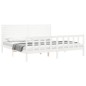 vidaXL Massivholzbett mit Kopfteil Weiß 200x200 cm vidaXL Massivholzbett mit Kopfteil Weiß 200x200 cm