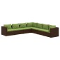 vidaXL 7-tlg. Garten-Lounge-Set mit Kissen Poly Rattan Braun vidaXL 7-tlg. Garten-Lounge-Set mit Kissen Poly Rattan Braun